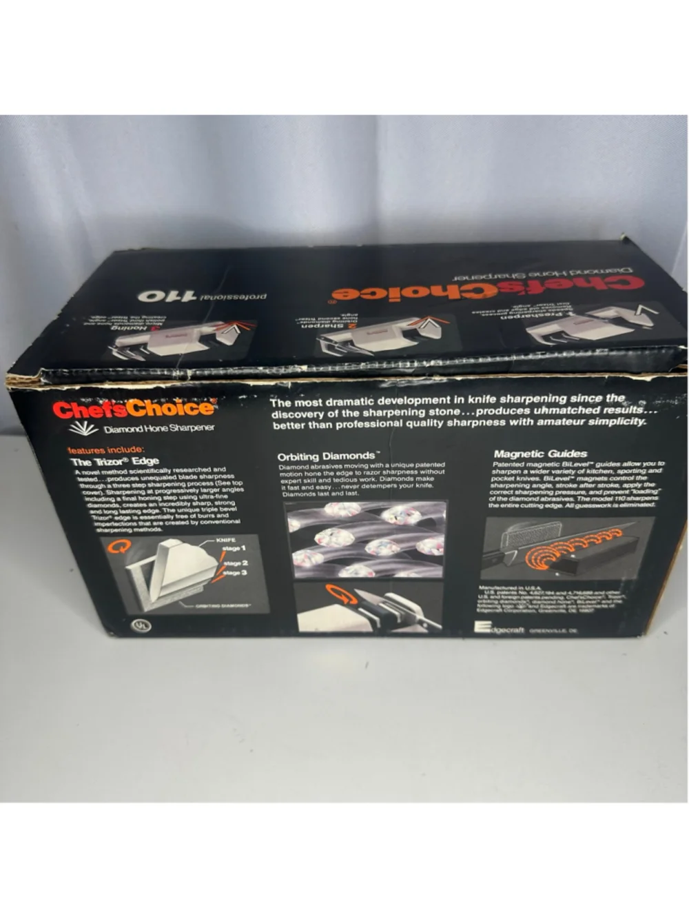 New in Box Chef's Choice Professional 110 Black Diamond Hone Knife Sharpener